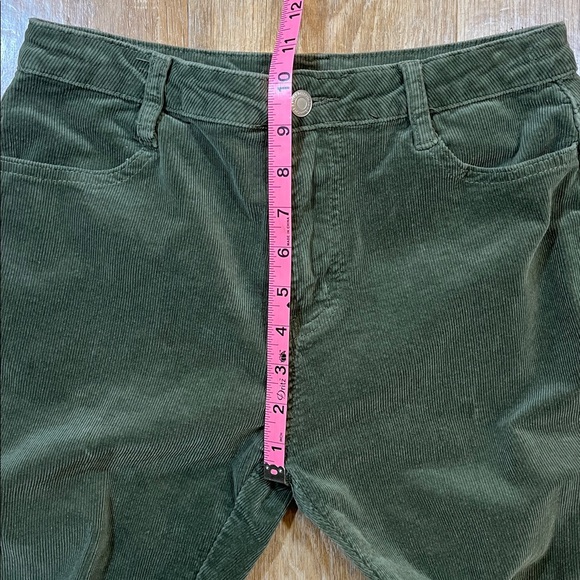 Saints & Hearts Green Extreme Flare Corduroy Pants Large L Distressed Hem EUC - Picture 12 of 13